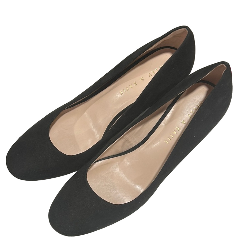 Kelly & Katie Black suede upper chunky heel size 9.5 GUC